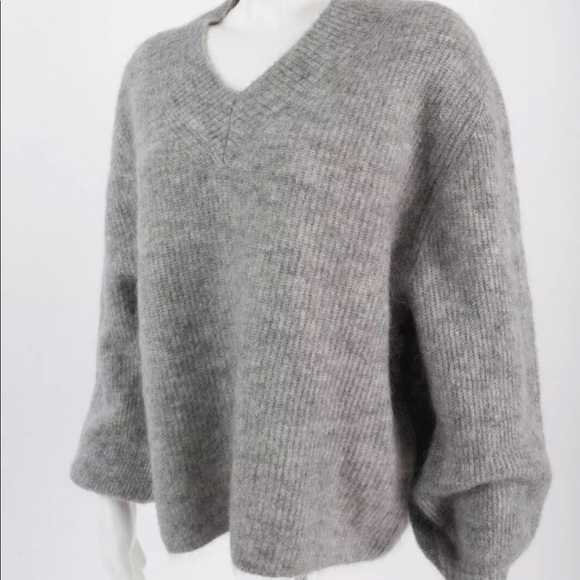 Zara Womens Oversized Sweater S Gray Mohair Wool - Picture 2 of 11